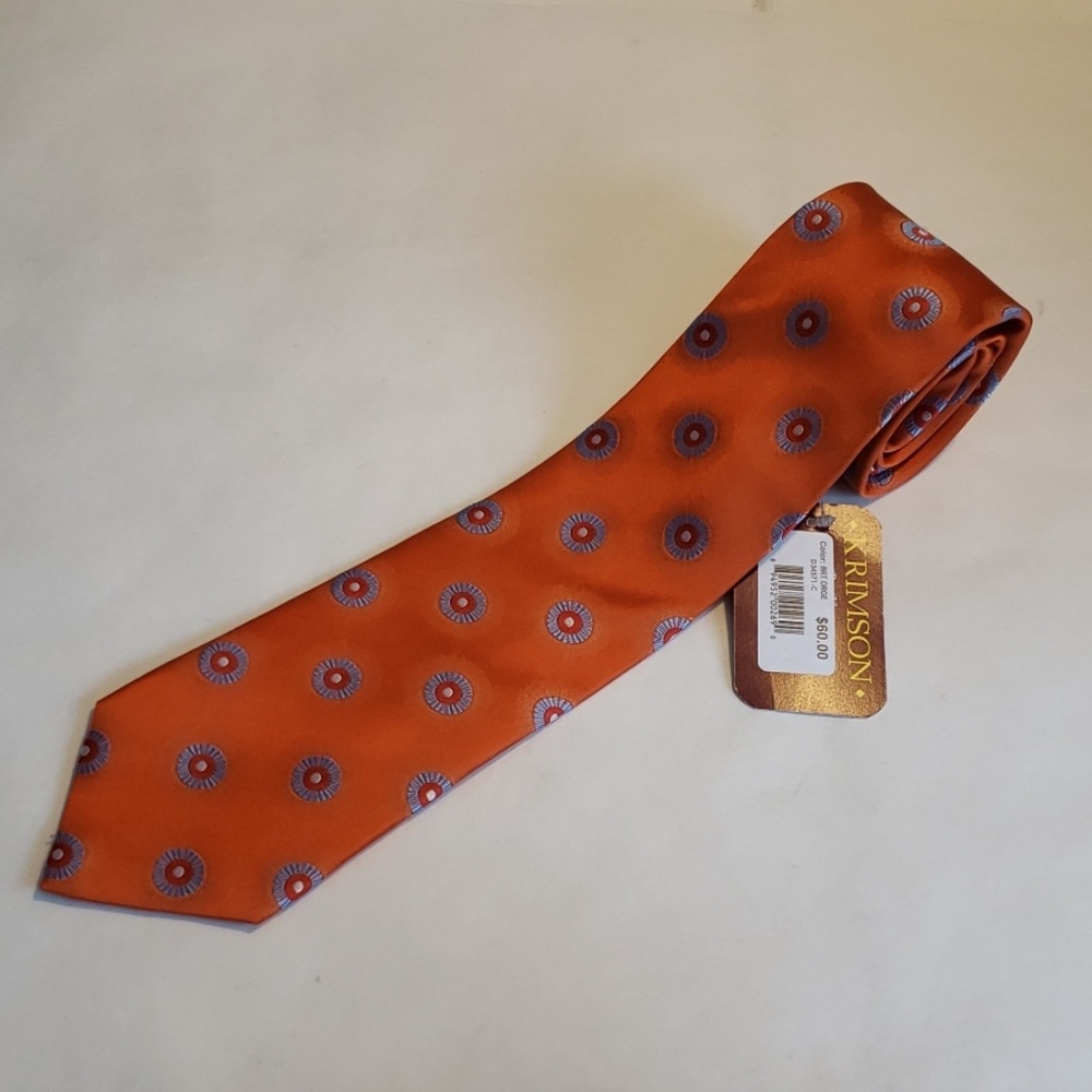 Mens Tie Krimson 100% Silk. 150 cm. 3 1/2 inch.
